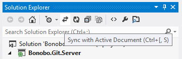 Sync with Active Document in Solution Explorer VS 2012